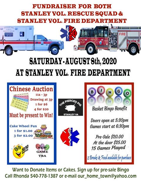 Fundraiser for Stanley Volunteer Fire Department/Rescue Squad | Luray ...