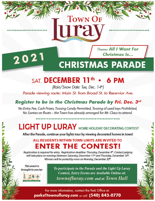 Town of Luray Christmas Parade LurayPage Chamber of Commerce