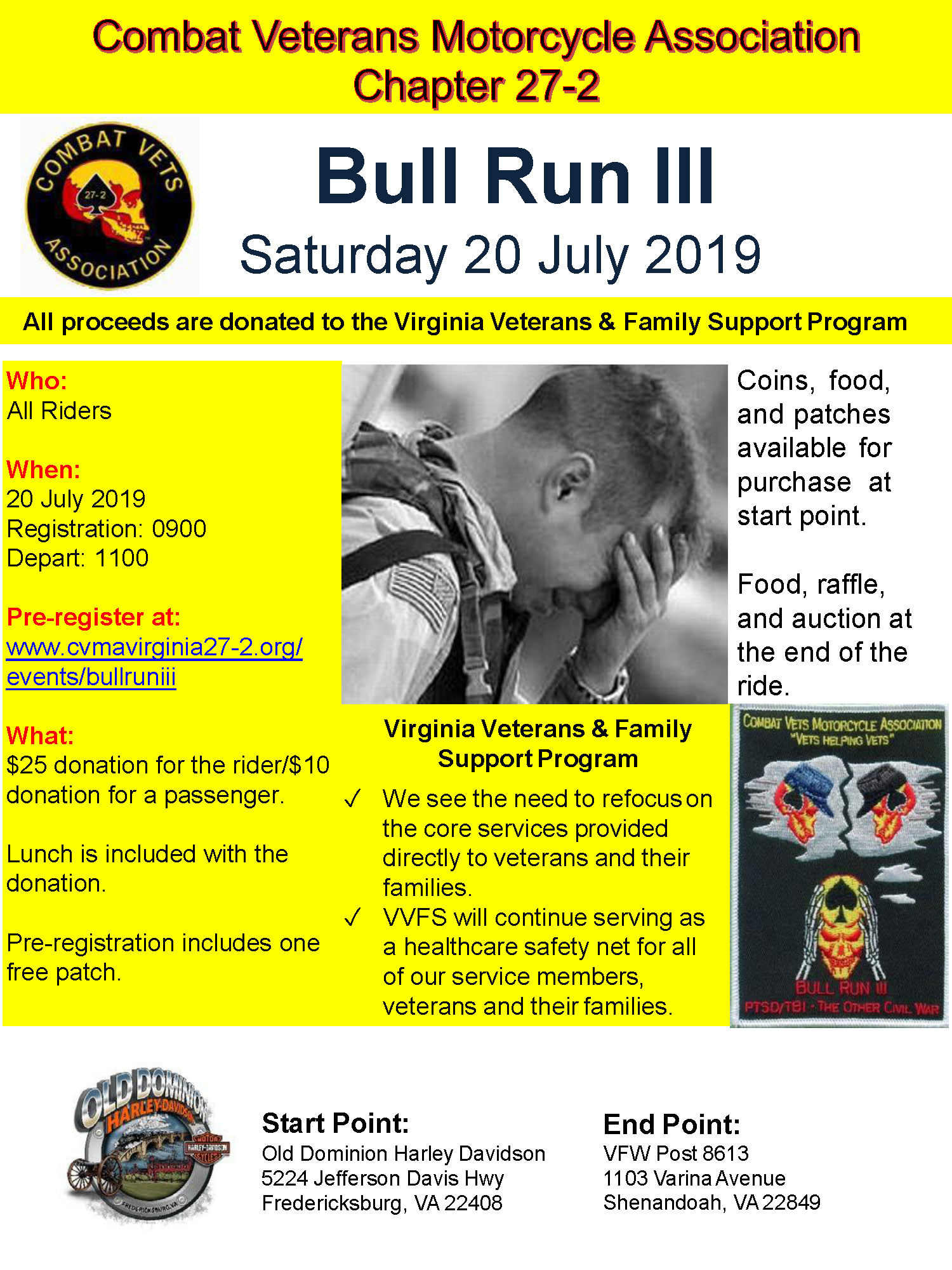 Combat Veterans Motorcycle Association, Chapter 27-2, Bull Run III