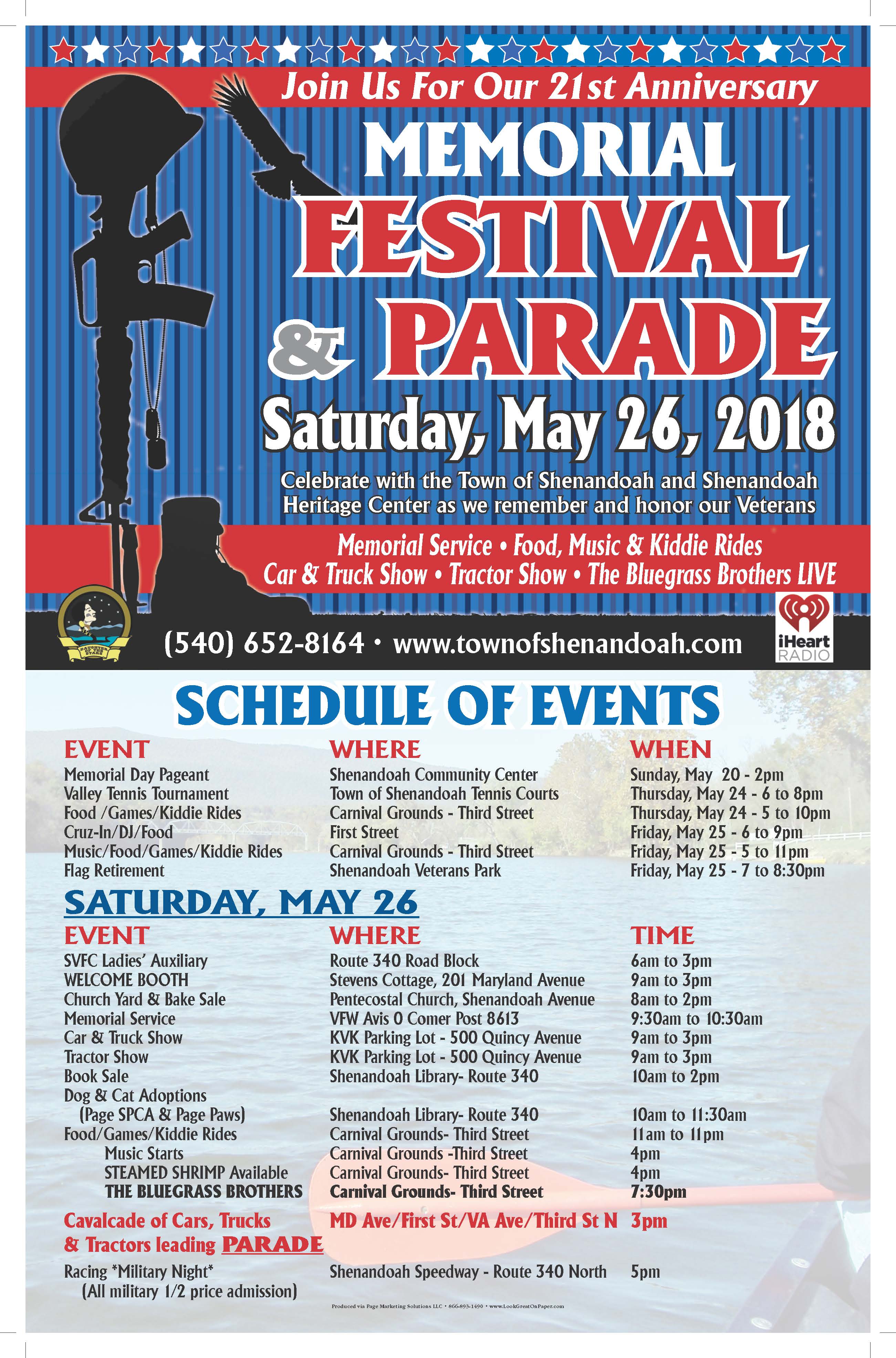 21st Annual Memorial Festival and Parade | Luray-Page Chamber of Commerce